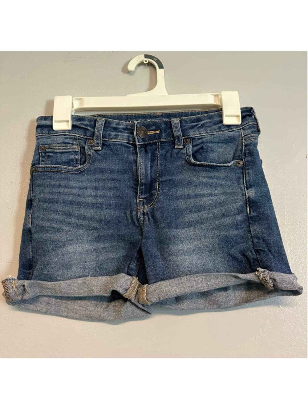 American Eagle Blue Denim Jean Shorts Women’s Size 0 Low-rise Summer